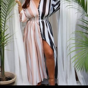 Body By Love  (PopUpPlusNY) Marvel Striped Cover Up & Dress